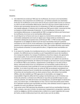 Document PDF de la capture d’écran des Conditions d’achat